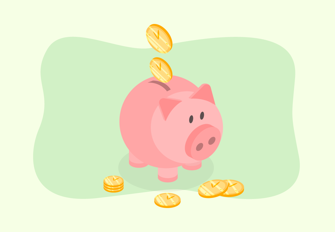 Make timely piggy bank savings.